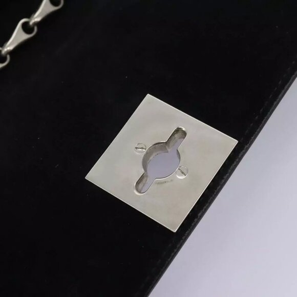 CELINE Chain Shoulder Bag Enamel Black Silver Auth ar13323 - Picture 12 of 16